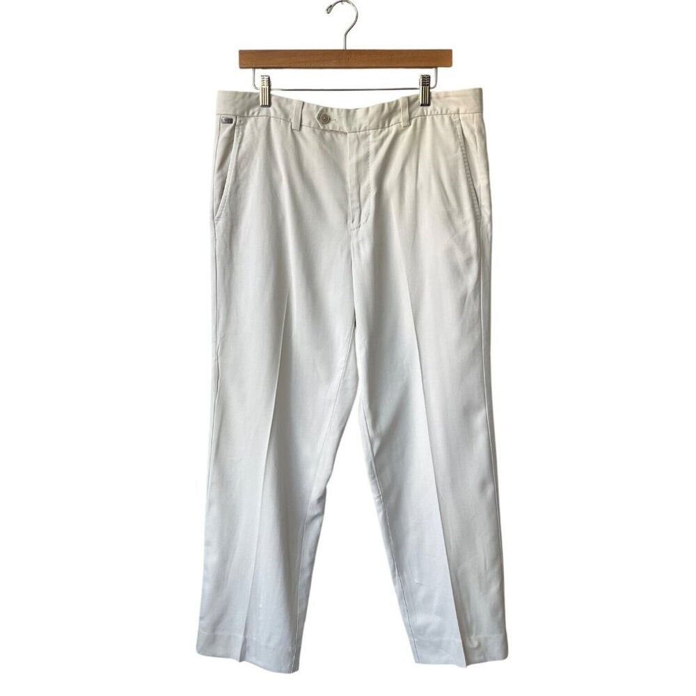 Vintage Tommy Bahama Mens Silk Dress Pants‎ Sz 35X30 Ivory Preppy Office Coastal